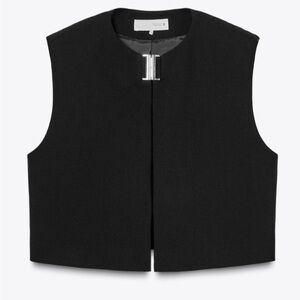 Nwt- zara- SHORT WAISTCOAT WITH METAL CLASP-Small
